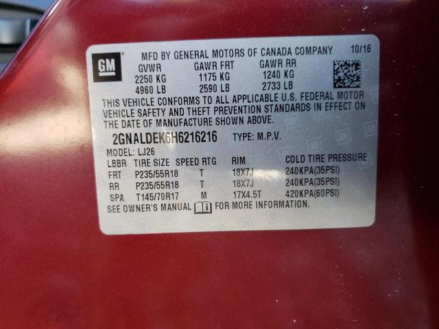 Photo 10 from auction – 2017 CHEVROLET EQUINOX PR with VIN 2GNALDEK6H6216216