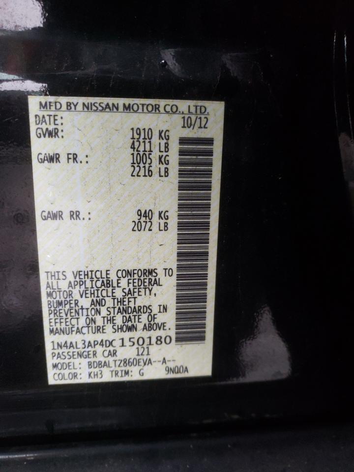 Photo 10 from auction – 2013 NISSAN ALTIMA 2.5 with VIN 1N4AL3AP4DC150180