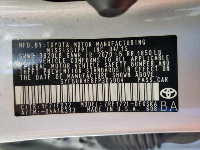 Photo 10 from auction – 2015 TOYOTA COROLLA L with VIN 5YFBURHE8FP305004