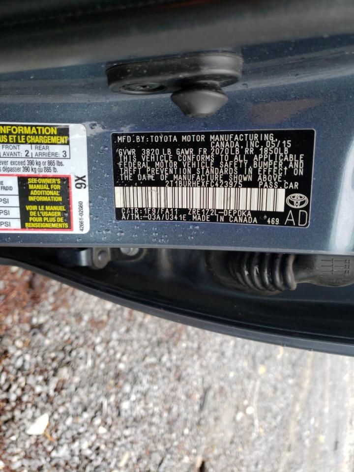 Photo 10 from auction – 2015 TOYOTA COROLLA L with VIN 2T1BURHEXFC423975