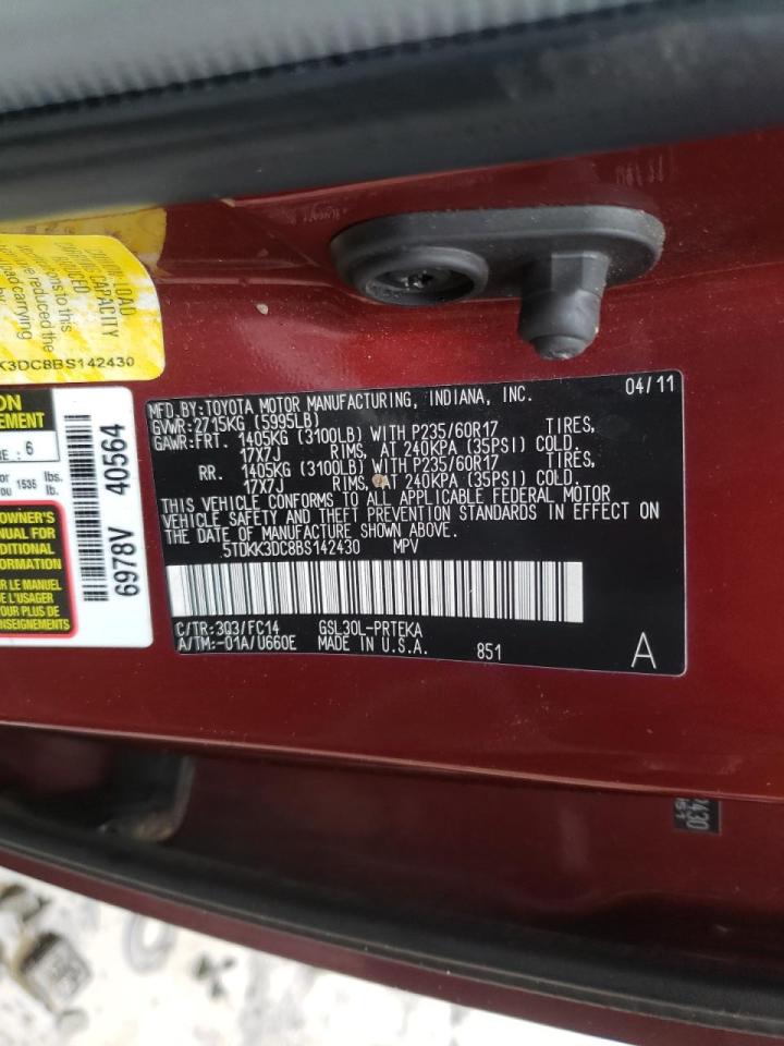 Photo 10 from auction – 2011 TOYOTA SIENNA LE with VIN 5TDKK3DC8BS142430