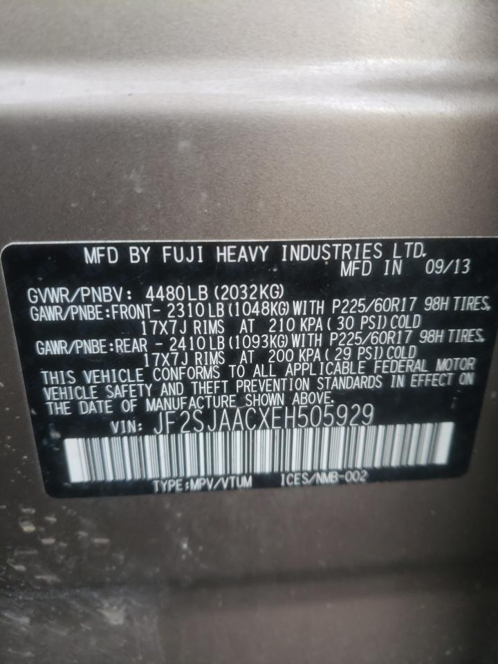 Photo 10 from auction – 2014 SUBARU FORESTER 2 with VIN JF2SJAACXEH505929