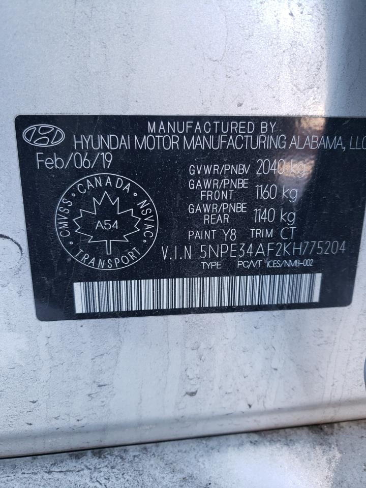 Photo 10 from auction – 2019 HYUNDAI SONATA LIM with VIN 5NPE34AF2KH775204