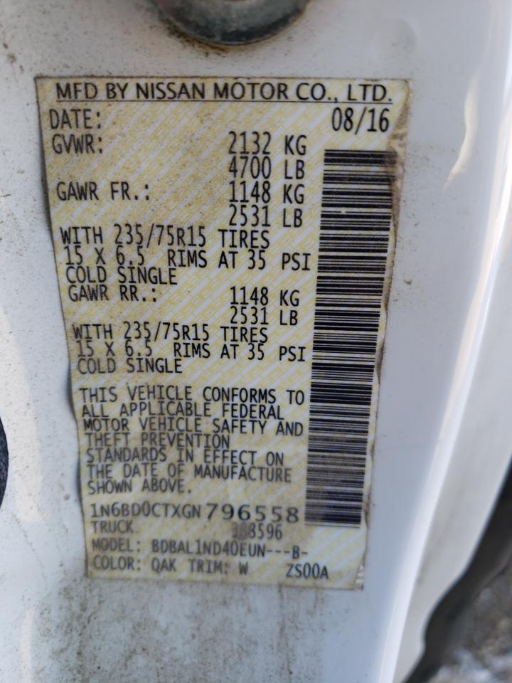 Photo 10 from auction – 2016 NISSAN FRONTIER S with VIN 1N6BD0CTXGN796558