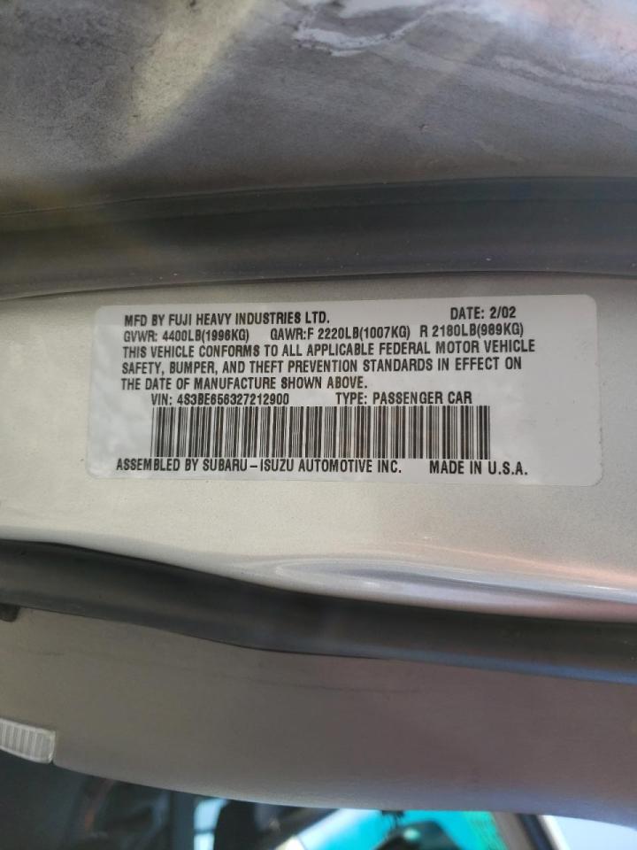 Photo 10 from auction – 2002 SUBARU LEGACY GT with VIN 4S3BE656327212900