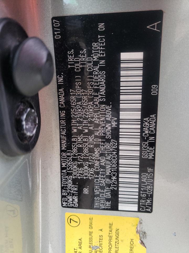 Zdjęcie 10 z aukcji – 2008 LEXUS RX 350 z VIN 2T2HK31U68C047627