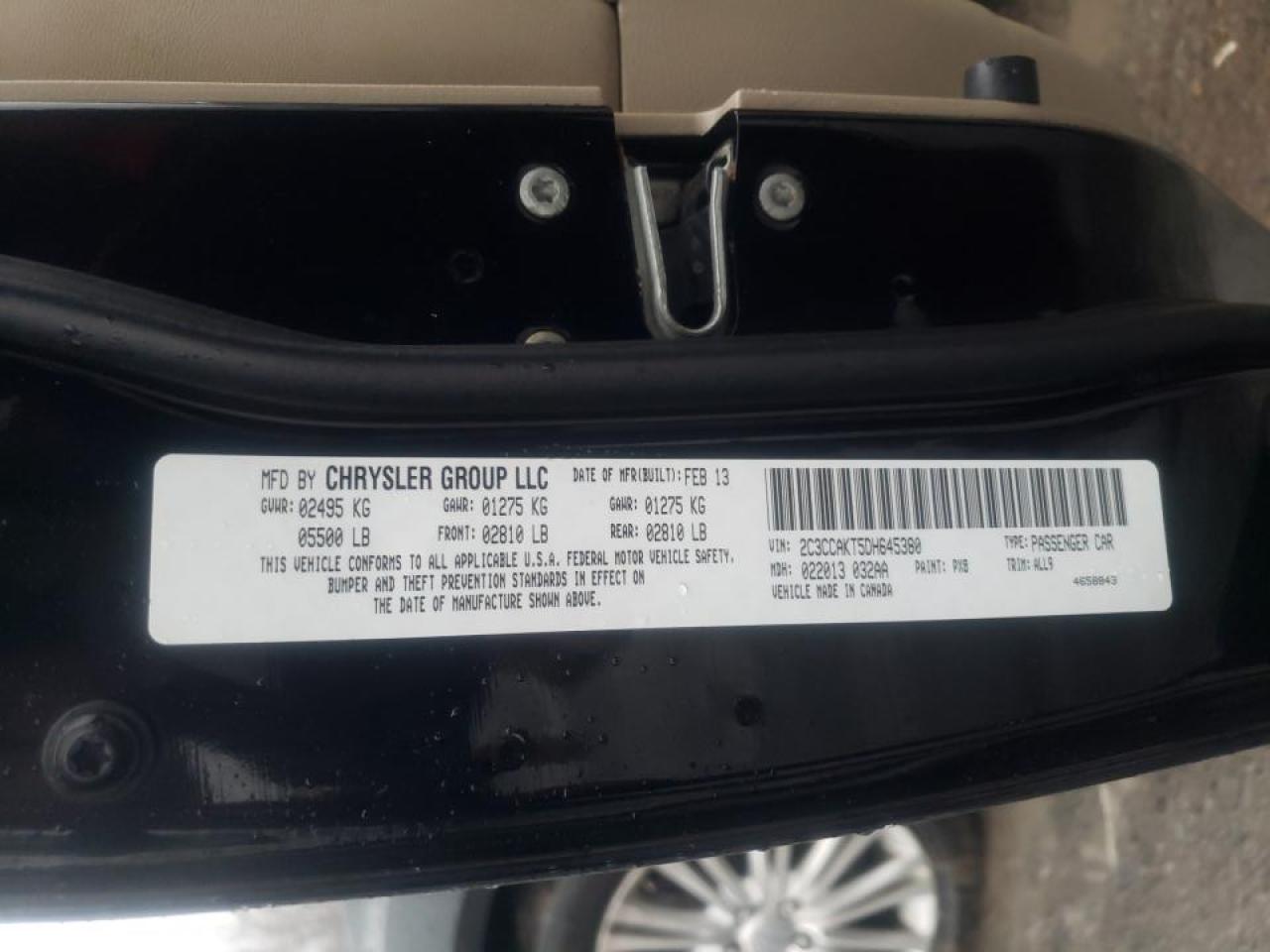 Photo 10 from auction – 2013 CHRYSLER 300C with VIN 2C3CCAKT5DH645380