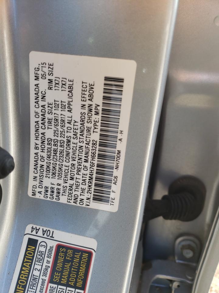 Photo 10 from auction – 2015 HONDA CR-V EXL with VIN 2HKRM4H76FH663282