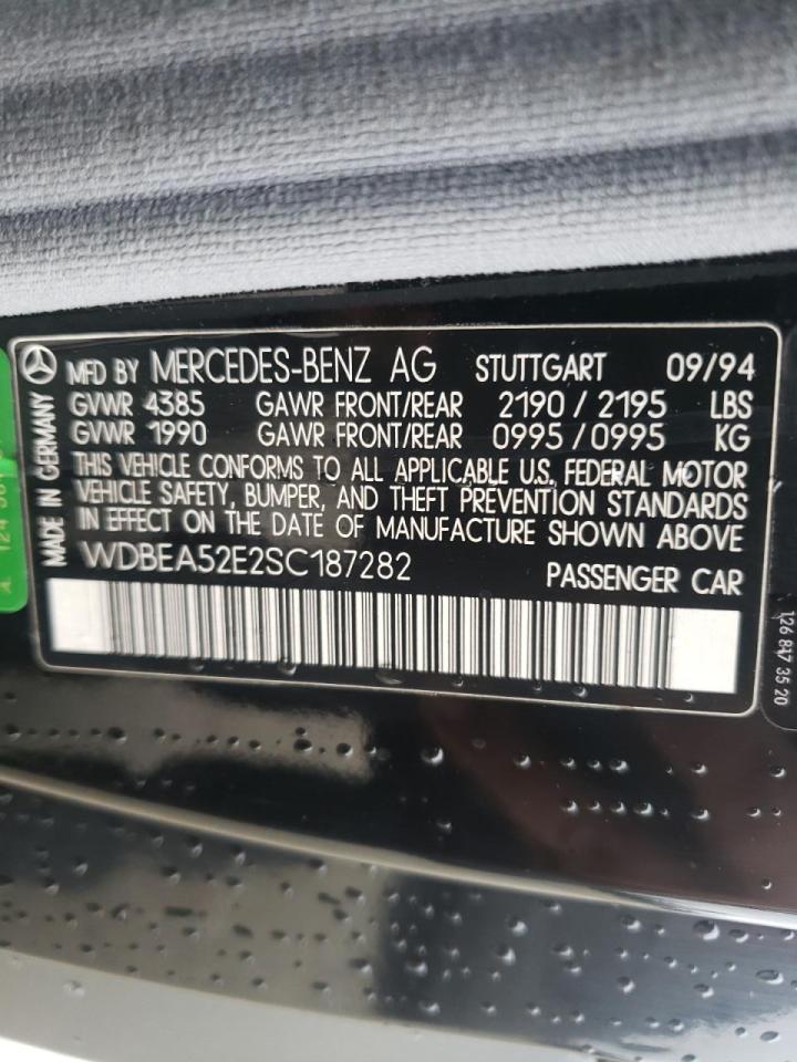 Photo 10 from auction – 1995 MERCEDES-BENZ E 320 with VIN WDBEA52E2SC187282