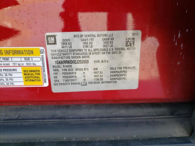Photo 10 from auction – 2014 GMC ACADIA SLT with VIN 1GKKRRKD6EJ252800
