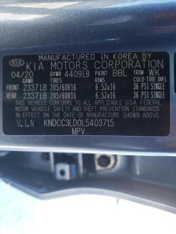Photo 10 from auction – 2020 KIA NIRO EX PR with VIN KNDCC3LD0L5403715