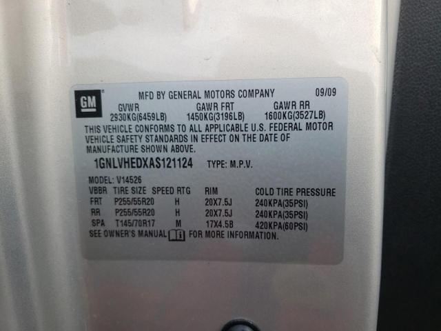 Photo 10 from auction – 2010 CHEVROLET TRAVERSE L with VIN 1GNLVHEDXAS121124