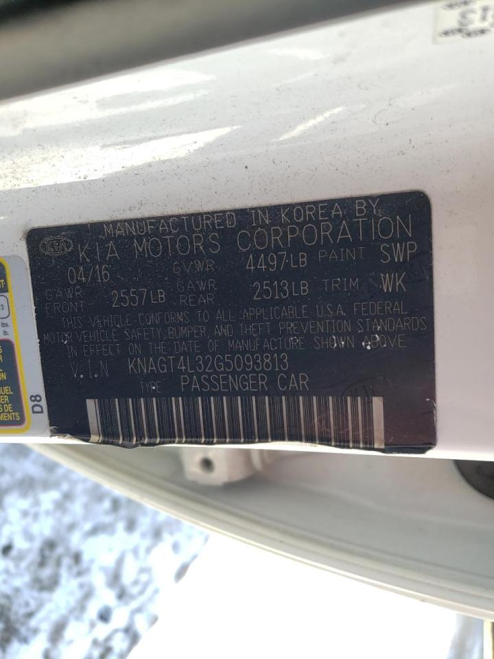 Photo 10 from auction – 2016 KIA OPTIMA LX with VIN KNAGT4L32G5093813