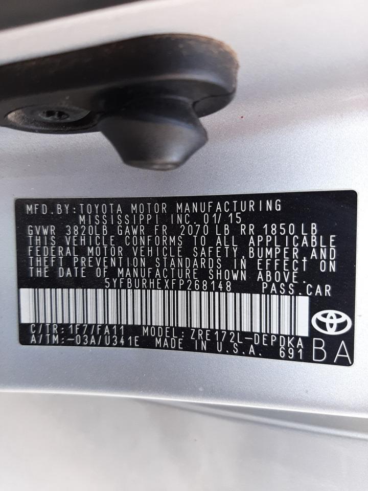 Photo 10 from auction – 2015 TOYOTA COROLLA L with VIN 5YFBURHEXFP268148