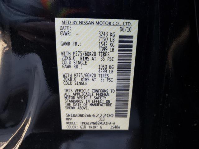 Photo 10 from auction – 2010 NISSAN ARMADA SE with VIN 5N1BA0ND2AN622200