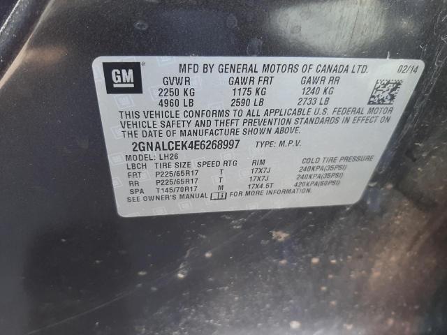 Photo 10 from auction – 2014 CHEVROLET EQUINOX LT with VIN 2GNALCEK4E6268997
