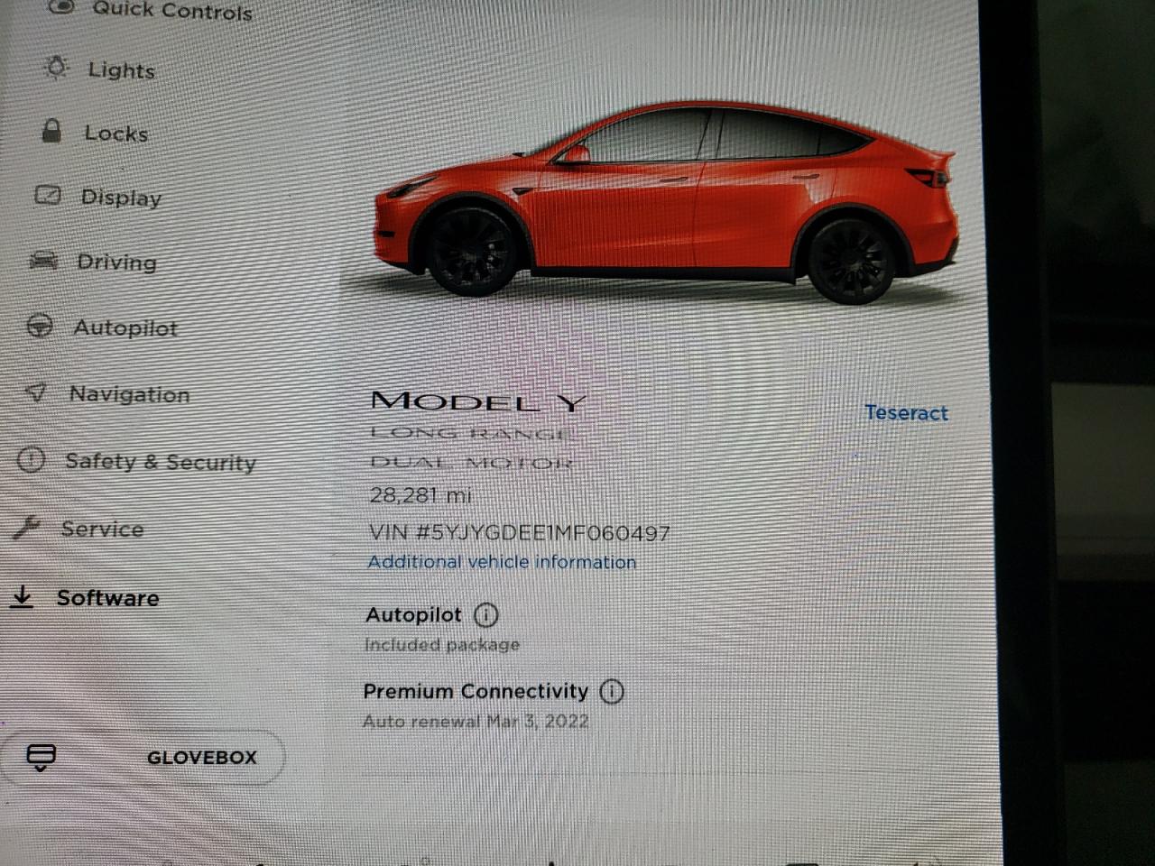 Photo 8 from auction – 2021 TESLA MODEL Y with VIN 5YJYGDEE1MF060497