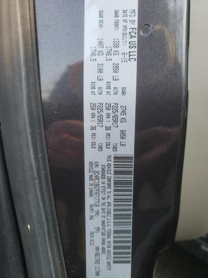 Photo 10 from auction – 2015 CHRYSLER TOWN & COU with VIN 2C4RC1BG7FR717718
