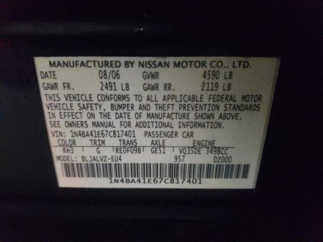 Photo 10 from auction – 2007 NISSAN MAXIMA SE with VIN 1N4BA41E67C817401