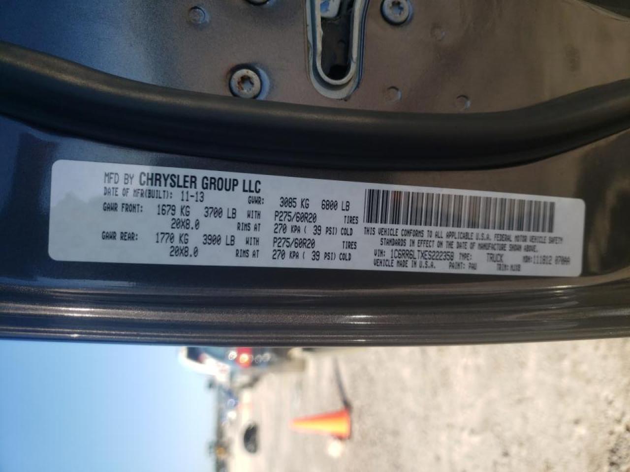 Photo 10 from auction – 2014 RAM 1500 SLT with VIN 1C6RR6LTXES222358