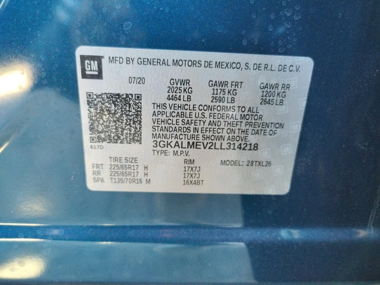 Photo 10 from auction – 2020 GMC TERRAIN SL with VIN 3GKALMEV2LL314218