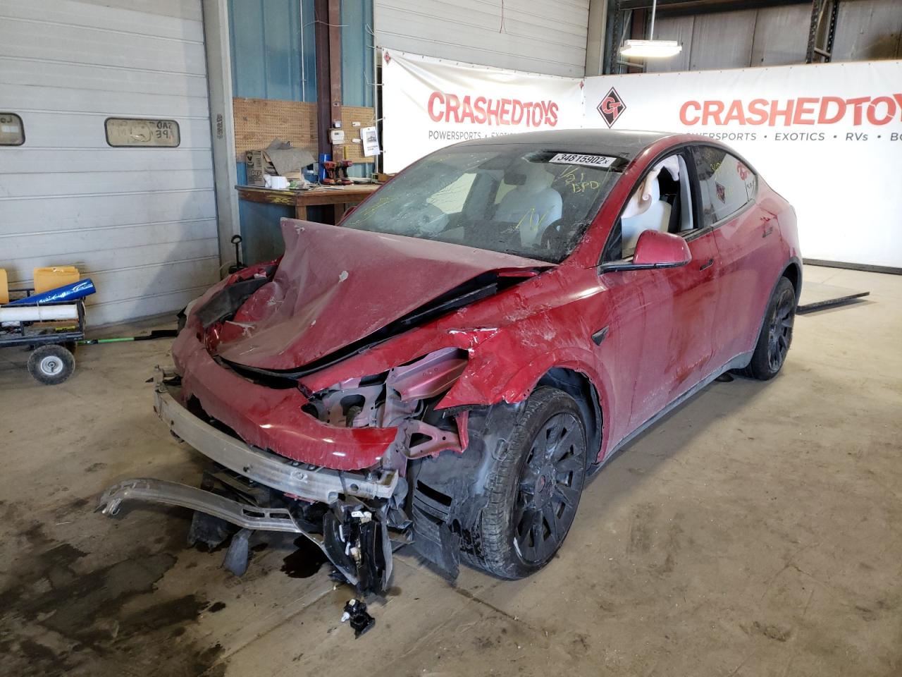 Photo 2 from auction – 2021 TESLA MODEL Y with VIN 5YJYGDEE1MF060497