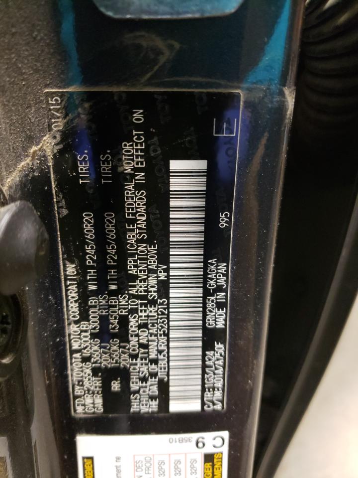 Photo 10 from auction – 2015 TOYOTA 4RUNNER SR with VIN JTEBU5JRXF5231213