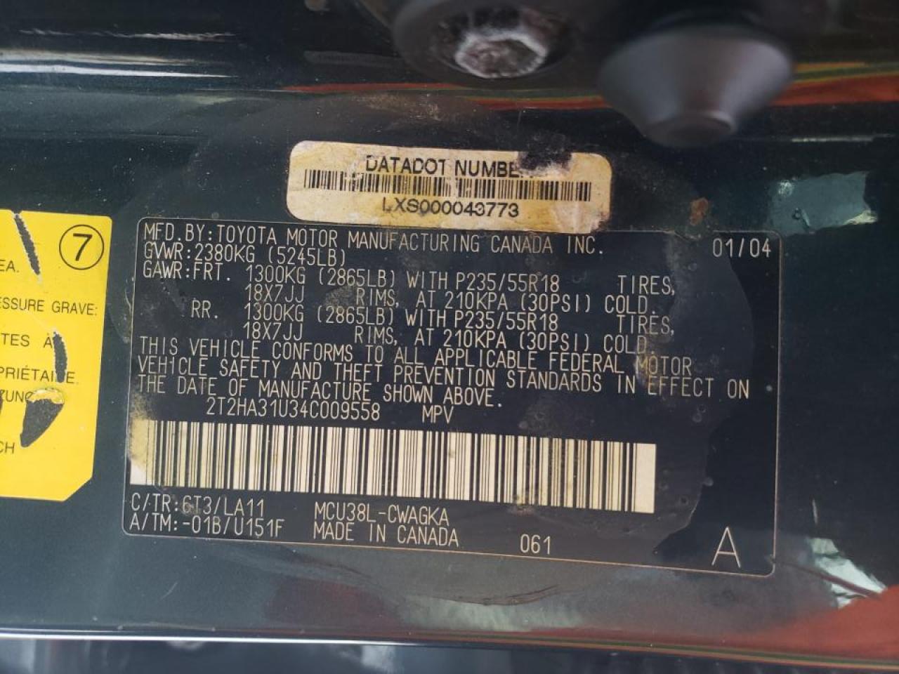 Photo 10 from auction – 2004 LEXUS RX 330 with VIN 2T2HA31U34C009558