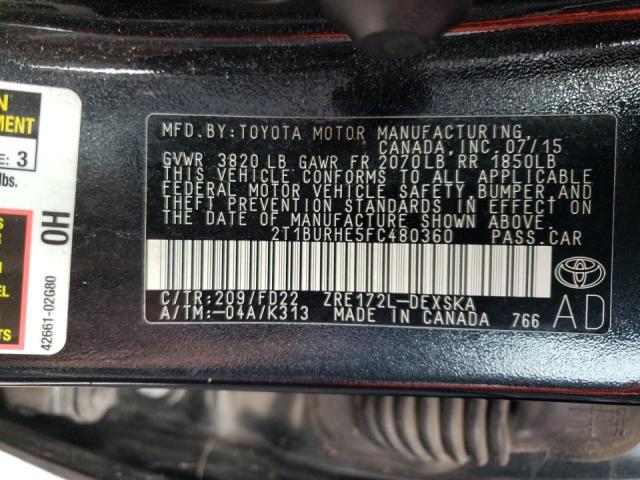 Zdjęcie 10 z aukcji – 2015 TOYOTA COROLLA L z VIN 2T1BURHE5FC480360
