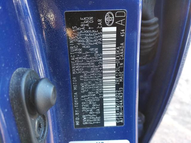 Photo 10 from auction – 2015 TOYOTA COROLLA L with VIN 2T1BURHE1FC423945
