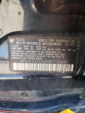 Photo 10 from auction – 2006 BMW 325 XI with VIN WBAVD13596KT78481