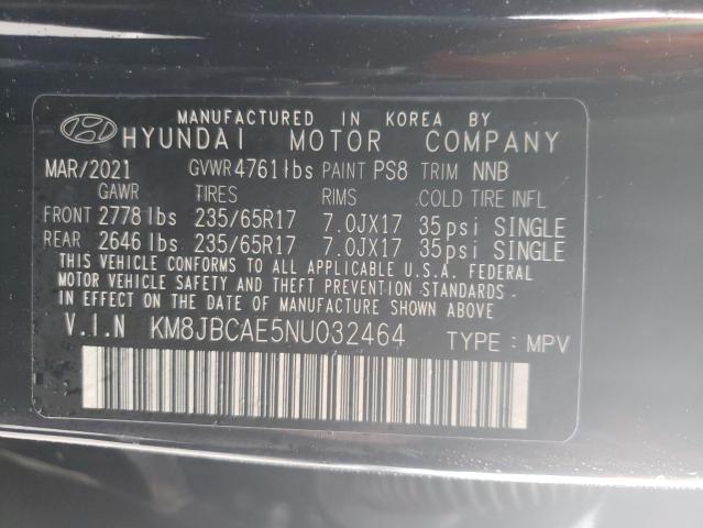 Photo 10 from auction – 2022 HYUNDAI TUCSON SEL with VIN KM8JBCAE5NU032464