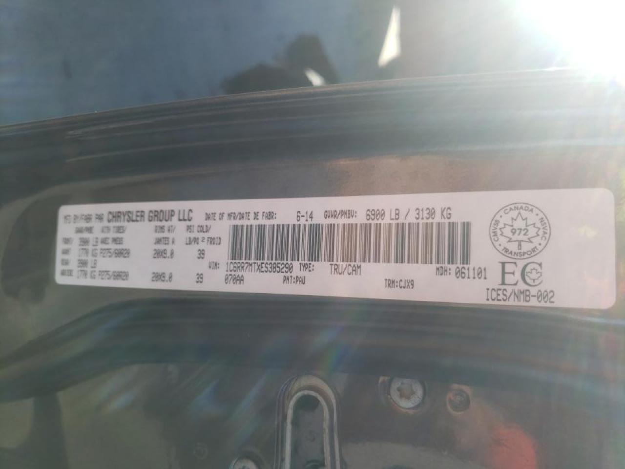 Photo 10 from auction – 2014 RAM 1500 SPORT with VIN 1C6RR7MTXES385290