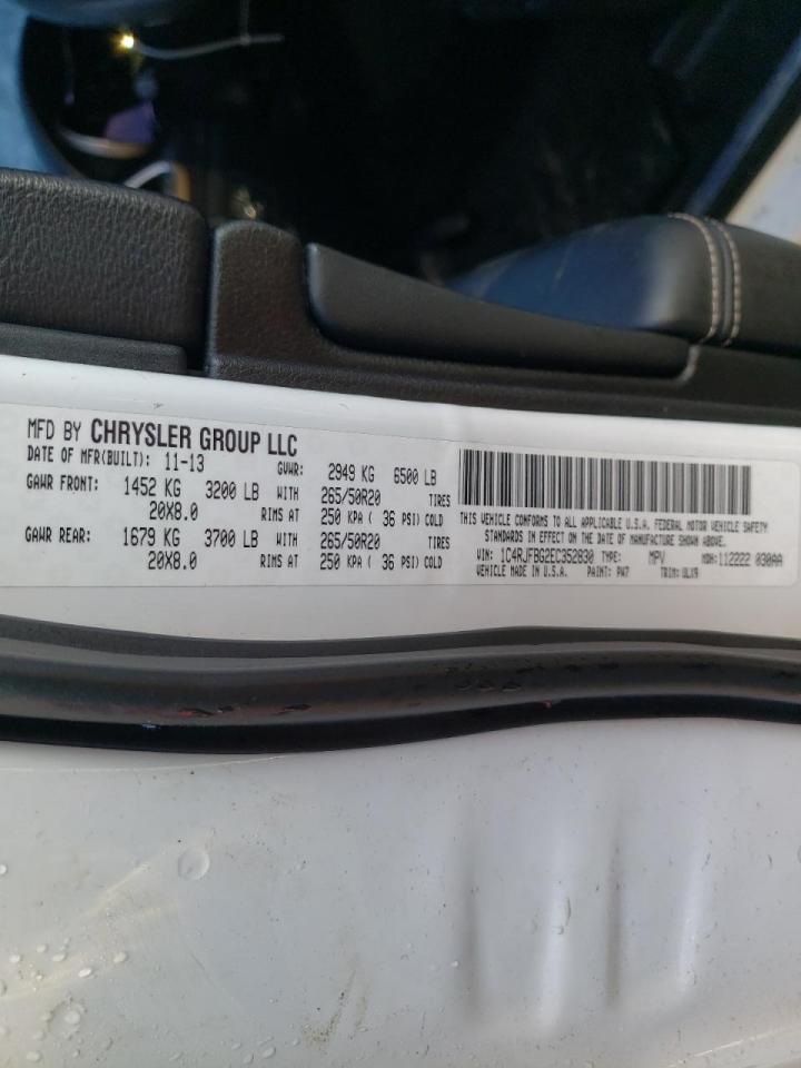 Photo 10 from auction – 2014 JEEP GRAND CHER with VIN 1C4RJFBG2EC352830