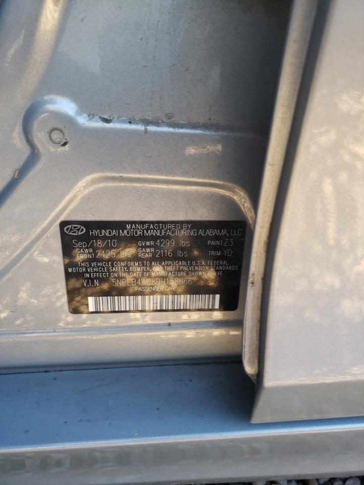 Photo 10 from auction – 2011 HYUNDAI SONATA GLS with VIN 5NPEB4AC8BH158866