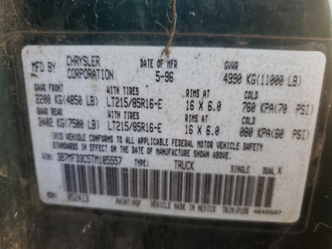 Photo 10 from auction – 1996 DODGE RAM 3500 with VIN 3B7MF33C5TM185557