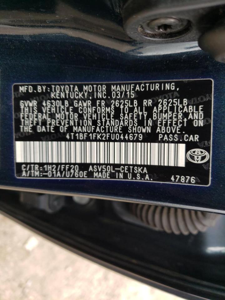 Photo 10 from auction – 2015 TOYOTA CAMRY LE with VIN 4T1BF1FK2FU044679