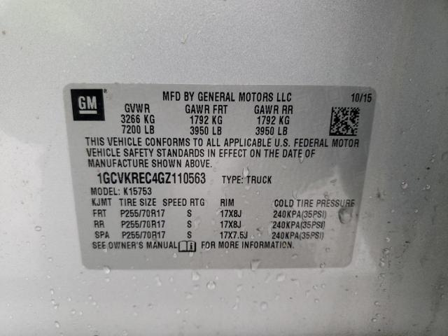 Photo 10 from auction – 2016 CHEVROLET SILVERADO with VIN 1GCVKREC4GZ110563
