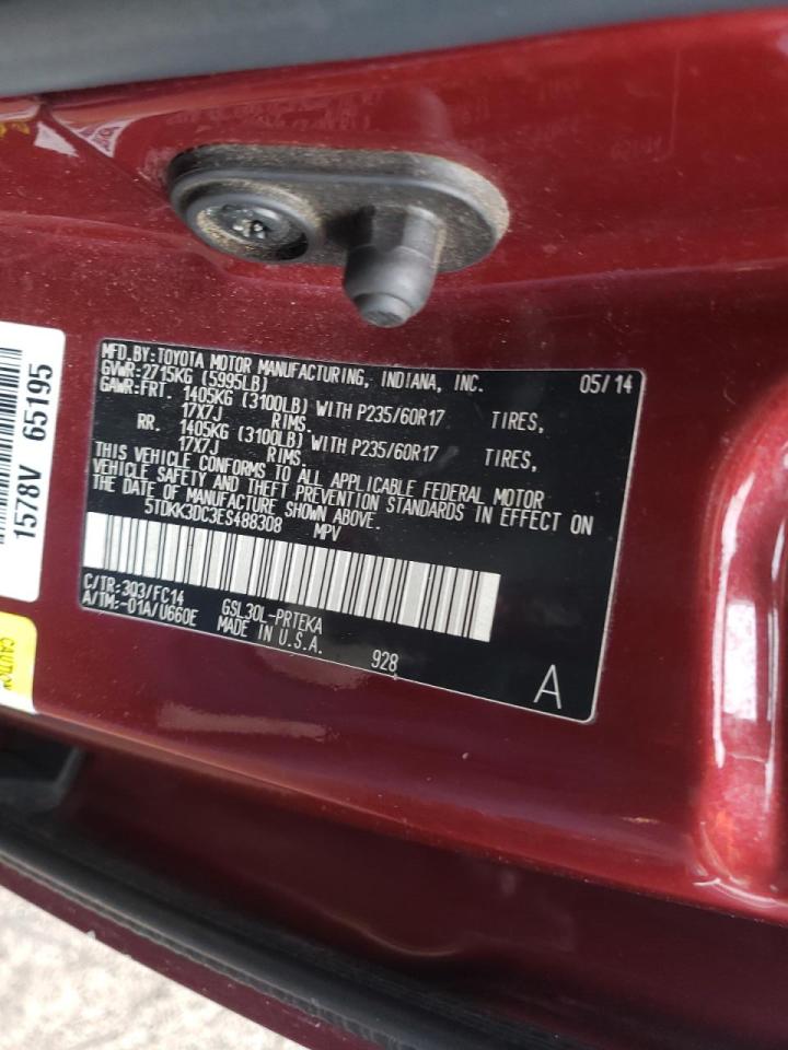 Photo 10 from auction – 2014 TOYOTA SIENNA LE with VIN 5TDKK3DC3ES488308