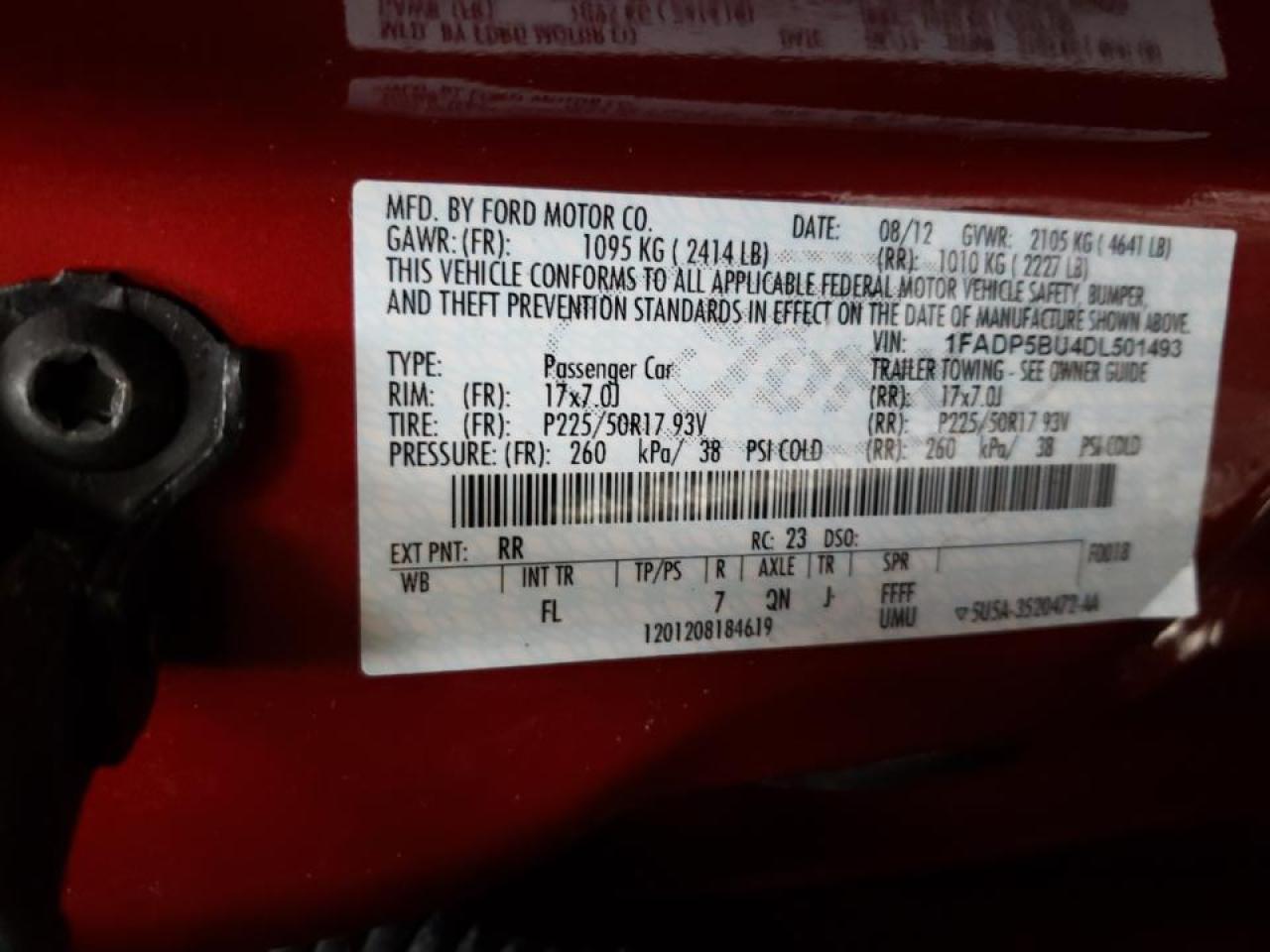 Photo 10 from auction – 2013 FORD C-MAX SEL with VIN 1FADP5BU4DL501493
