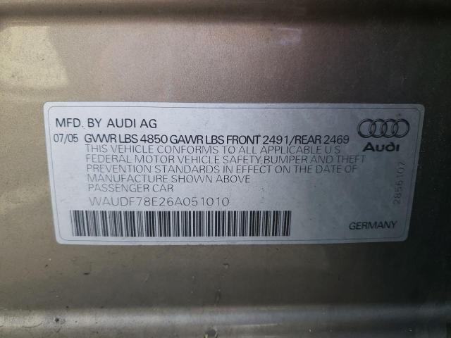 Photo 10 from auction – 2004 AUDI A4 2.0T QU with VIN WAUDF78E26A051010