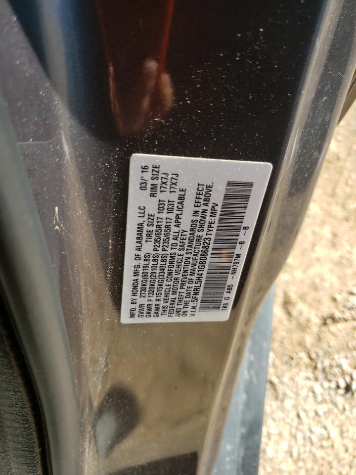 Photo 10 from auction – 2016 HONDA ODYSSEY EX with VIN 5FNRL5H41GB086823