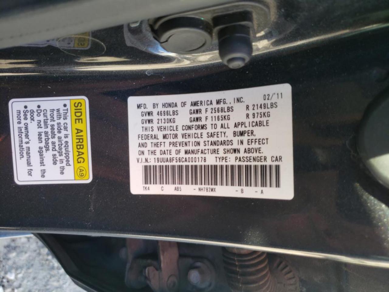 Photo 10 from auction – 2012 ACURA TL with VIN 19UUA8F56CA000178