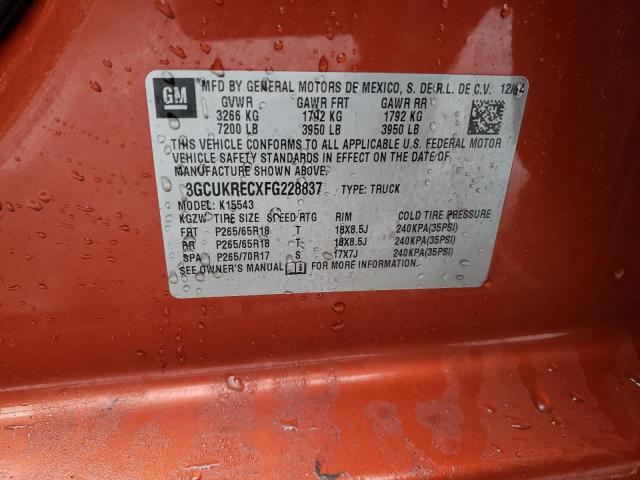 Photo 10 from auction – 2015 CHEVROLET SILVERADO with VIN 3GCUKRECXFG228837