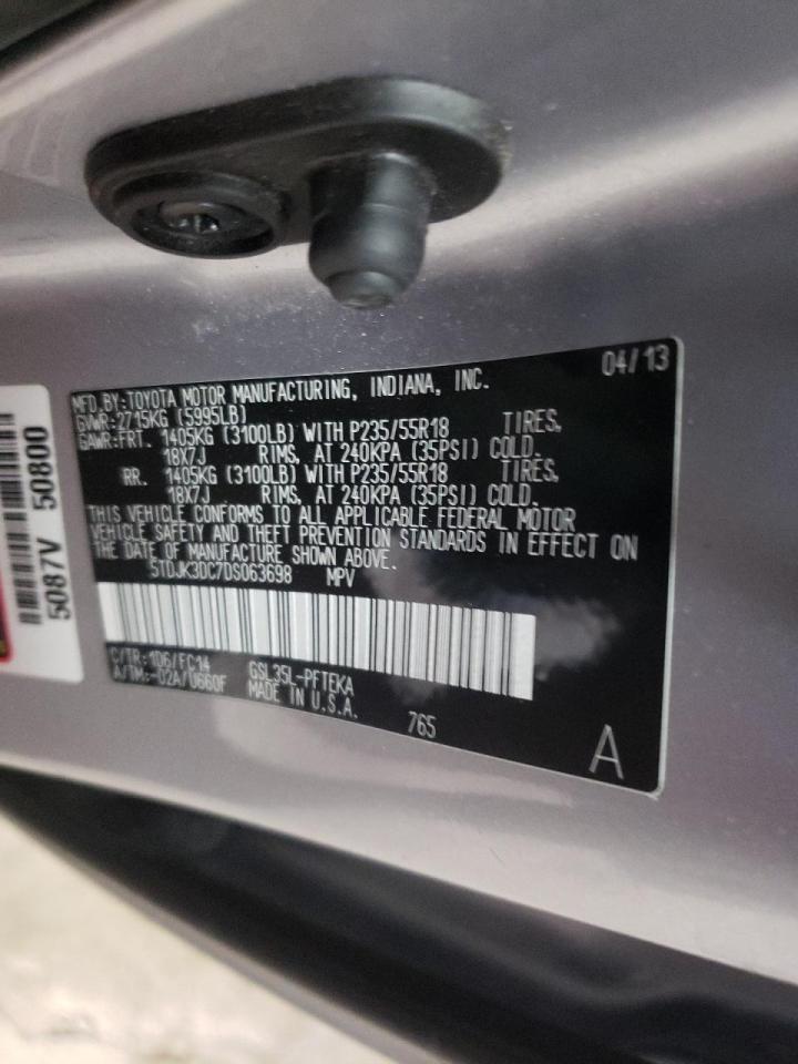 Photo 10 from auction – 2013 TOYOTA SIENNA LE with VIN 5TDJK3DC7DS063698