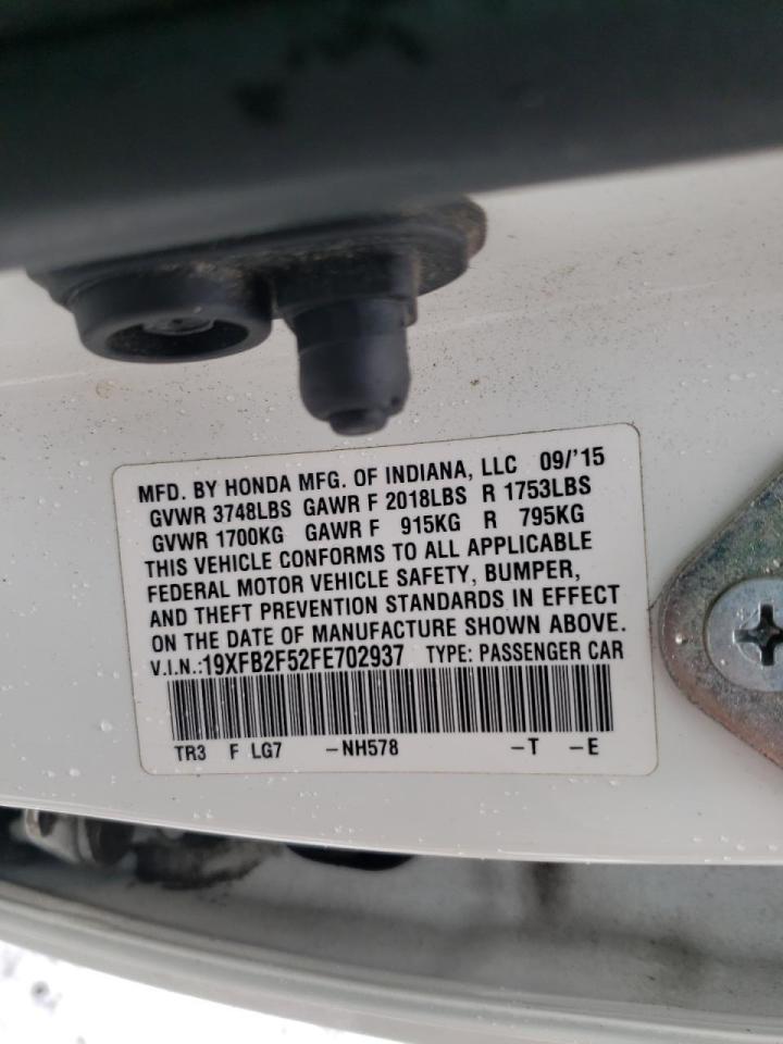 Photo 10 from auction – 2015 HONDA CIVIC LX with VIN 19XFB2F52FE702937