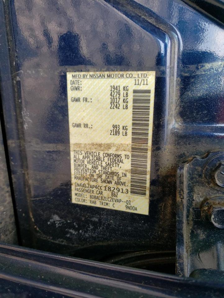 Photo 10 from auction – 2012 NISSAN ALTIMA BAS with VIN 1N4AL2AP4CC182913