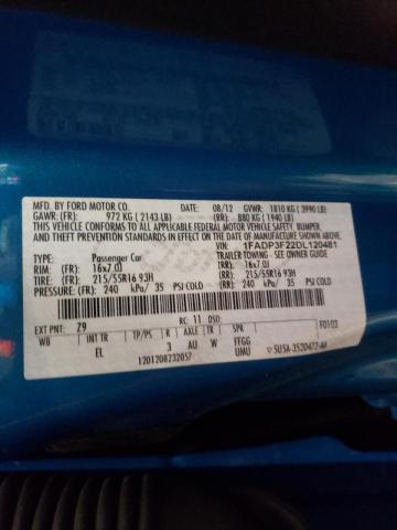 Photo 10 from auction – 2013 FORD FOCUS SE with VIN 1FADP3F22DL120481