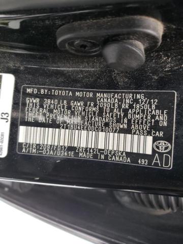 Photo 10 from auction – 2013 TOYOTA COROLLA BA with VIN 2T1BU4EE0DC010077