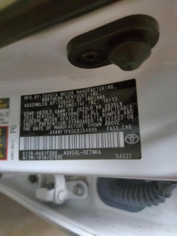 Photo 10 from auction – 2014 TOYOTA CAMRY L with VIN 4T4BF1FK5ER354099